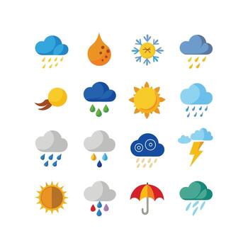 Weather Icon Set Collection for Websites and Mobile Applications vector