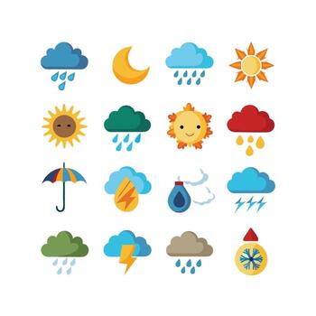 Weather Icon Set Collection for Websites and Mobile Applications vector