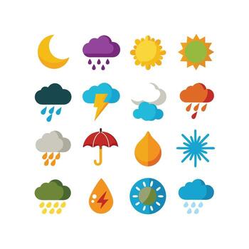 Weather Icon Set Collection for Websites and Mobile Applications vector