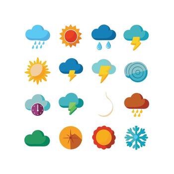 Weather Icon Set Collection for Websites and Mobile Applications vector