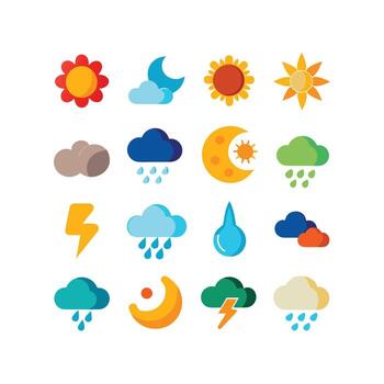 Weather Icon Set Collection for Websites and Mobile Applications vector