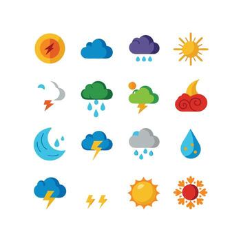 Weather Icon Set Collection for Websites and Mobile Applications vector