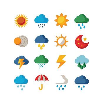 Weather Icon Set Collection for Websites and Mobile Applications vector