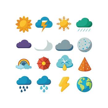 Weather Icon Set Collection for Websites and Mobile Applications vector