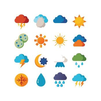 Weather Icon Set Collection for Websites and Mobile Applications vector