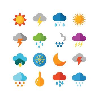 Weather Icon Set Collection for Websites and Mobile Applications vector
