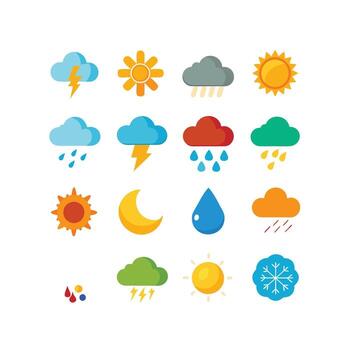 Weather Icon Set Collection for Websites and Mobile Applications vector
