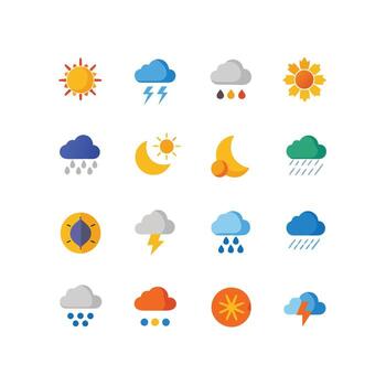 Weather Icon Set Collection for Websites and Mobile Applications vector