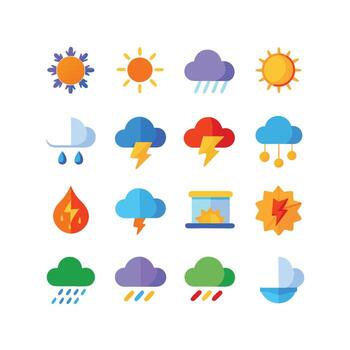 Weather Icon Set Collection for Websites and Mobile Applications vector