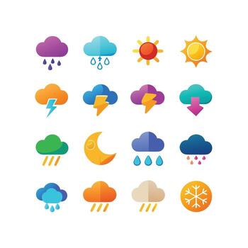 Weather Icon Set Collection for Websites and Mobile Applications vector
