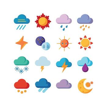 Weather Icon Set Collection for Websites and Mobile Applications vector