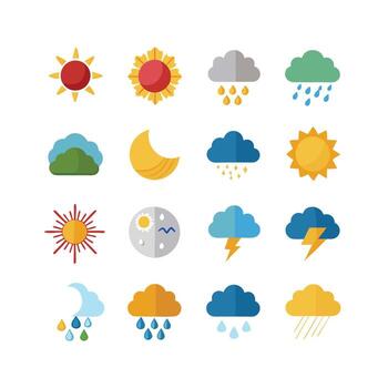 Weather Icon Set Collection for Websites and Mobile Applications vector