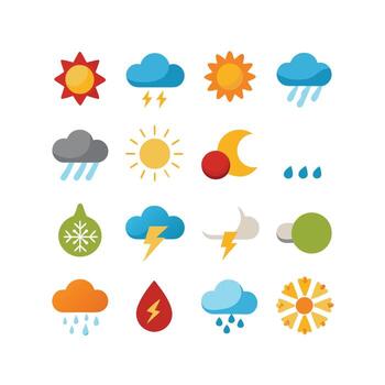 Weather Icon Set Collection for Websites and Mobile Applications vector