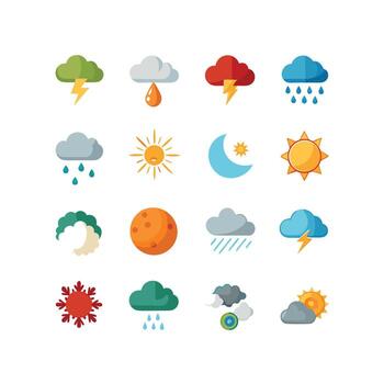 Weather Icon Set Collection for Websites and Mobile Applications vector
