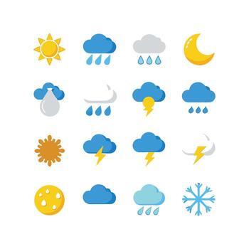 Weather Icon Set Collection for Websites and Mobile Applications vector