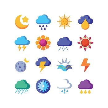 Weather Icon Set Collection for Websites and Mobile Applications vector