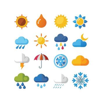 Weather Icon Set Collection for Websites and Mobile Applications vector