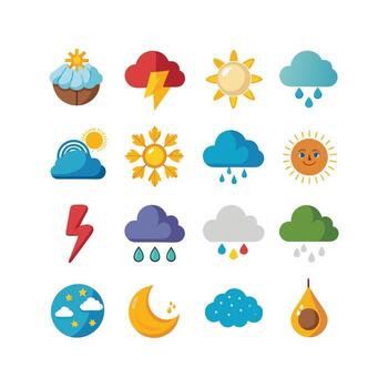 Weather Icon Set Collection for Websites and Mobile Applications vector