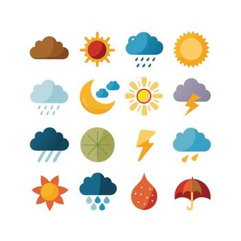 Weather Icon Set Collection for Websites and Mobile Applications vector