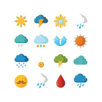 Weather Icon Set Collection for Websites and Mobile Applications vector