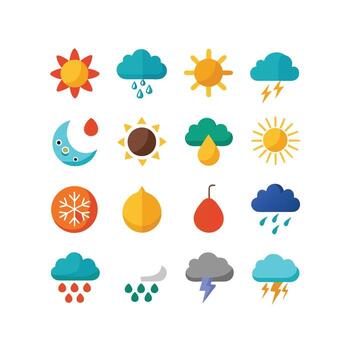 Weather Icon Set Collection for Websites and Mobile Applications vector
