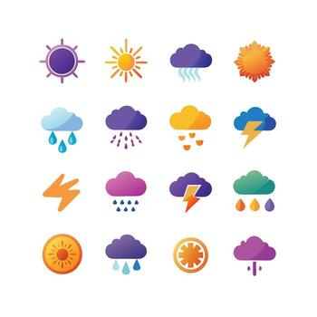 Weather Icon Set Collection for Websites and Mobile Applications vector