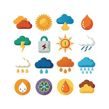 Weather Icon Set Collection for Websites and Mobile Applications vector