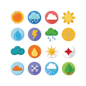 Weather Icon Set Collection for Websites and Mobile Applications vector