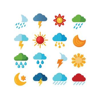 Weather Icon Set Collection for Websites and Mobile Applications vector