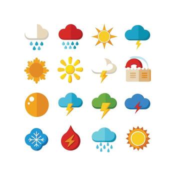 Weather Icon Set Collection for Websites and Mobile Applications vector