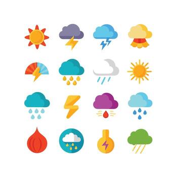 Weather Icon Set Collection for Websites and Mobile Applications vector