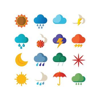 Weather Icon Set Collection for Websites and Mobile Applications vector