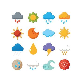 Weather Icon Set Collection for Websites and Mobile Applications vector