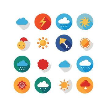 Weather Icon Set Collection for Websites and Mobile Applications vector