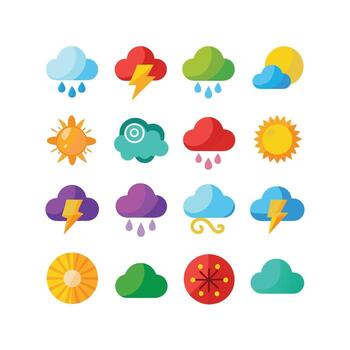 Weather Icon Set Collection for Websites and Mobile Applications vector