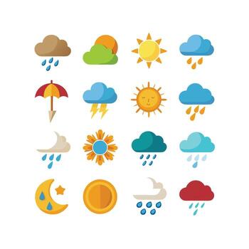 Weather Icon Set Collection for Websites and Mobile Applications vector