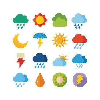 Weather Icon Set Collection for Websites and Mobile Applications vector