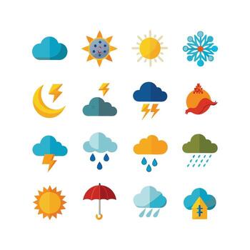 Weather Icon Set Collection for Websites and Mobile Applications vector