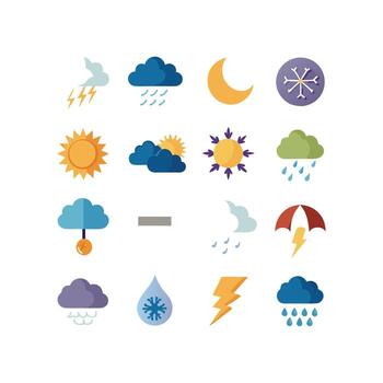 Weather Icon Set Collection for Websites and Mobile Applications vector