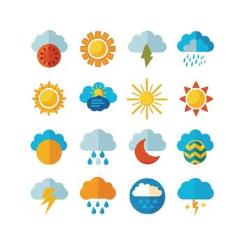 Weather Icon Set Collection for Websites and Mobile Applications vector