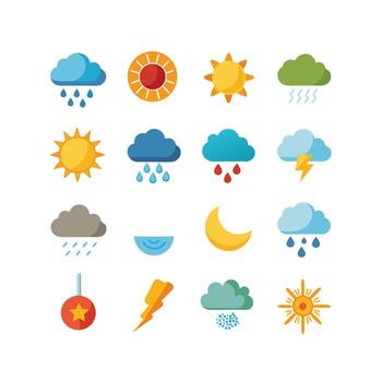Weather Icon Set Collection for Websites and Mobile Applications vector