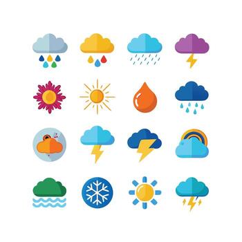Weather Icon Set Collection for Websites and Mobile Applications vector