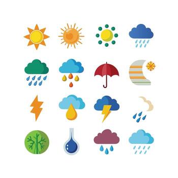 Weather Icon Set Collection for Websites and Mobile Applications vector