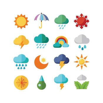 Weather Icon Set Collection for Websites and Mobile Applications vector