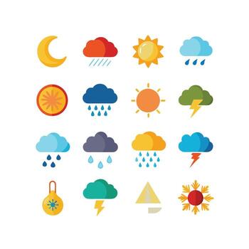 Weather Icon Set Collection for Websites and Mobile Applications vector