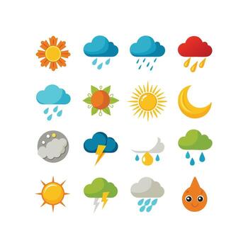 Weather Icon Set Collection for Websites and Mobile Applications vector