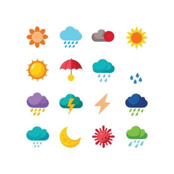 Weather Icon Set Collection for Websites and Mobile Applications vector