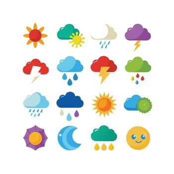 Weather Icon Set Collection for Websites and Mobile Applications vector