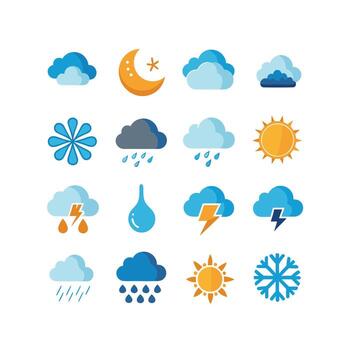 Weather Icon Set Collection for Websites and Mobile Applications vector