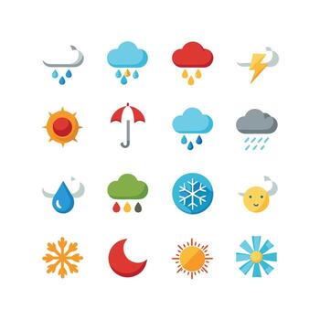 Weather Icon Set Collection for Websites and Mobile Applications vector
